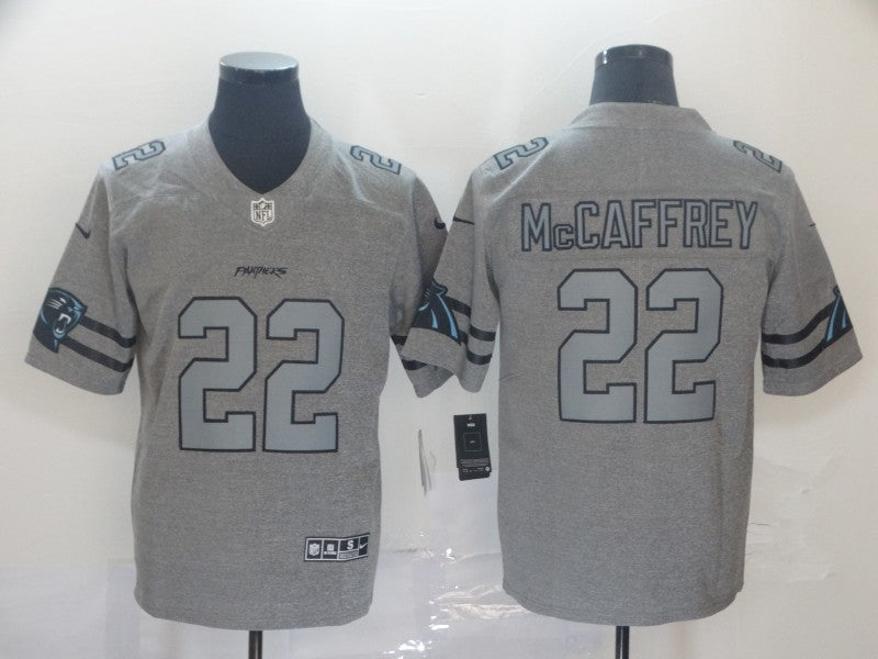 Men's Carolina Panthers Christian McCaffrey #22 Gray Game Jersey1 football jersey product view 1