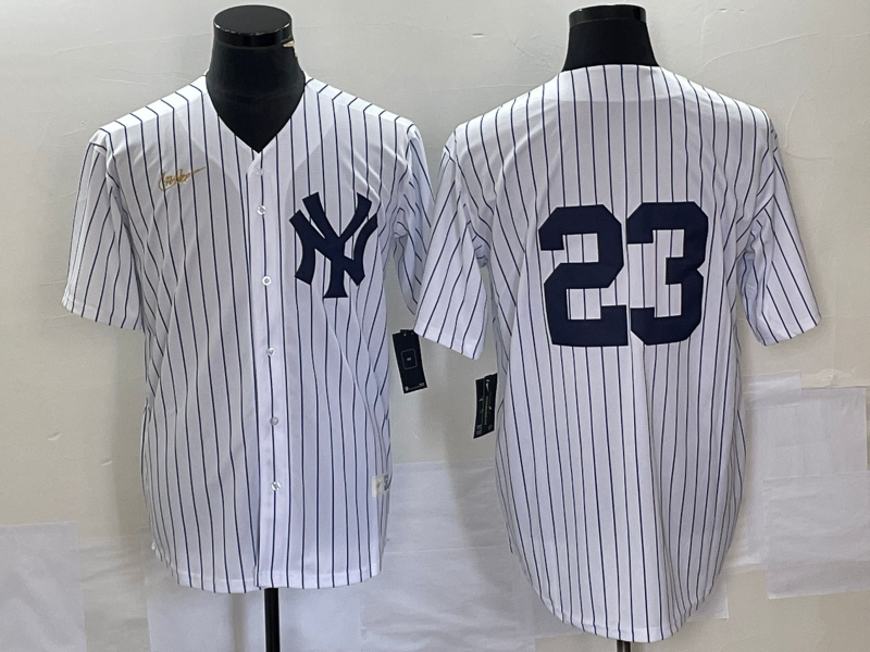 Men's New York Yankees Don Mattingly #23 White Replica Player Name Jersey1 baseball jersey product view 1