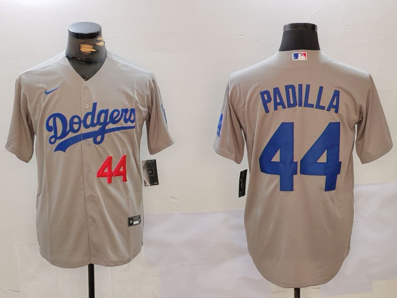 Men's Los Angeles Dodgers Vicente Padilla #44 Gray Replica Player Jersey1 baseball jersey product view 1