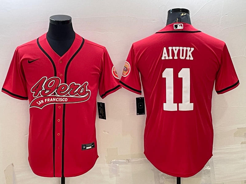 Men's San Francisco 49ers Brandon Aiyuk #11 Red Game Jersey1 Joint Edition football jersey product view 1