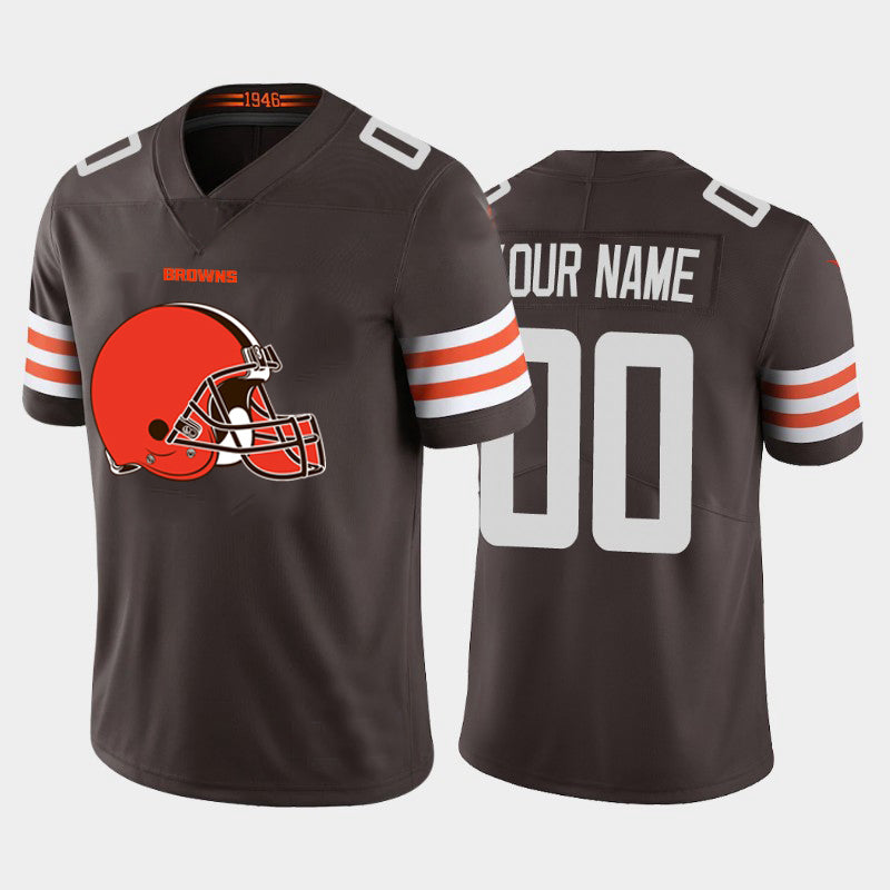 Custom1 Cleveland Browns Brown Team Big Logo Vapor Untouchable Limited Jersey1 Stitched American Football Jerseys football jersey product view 1