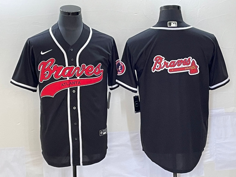 Men's Atlanta Braves Black Replica Team Jersey1 Joint Edition baseball jersey product view 1