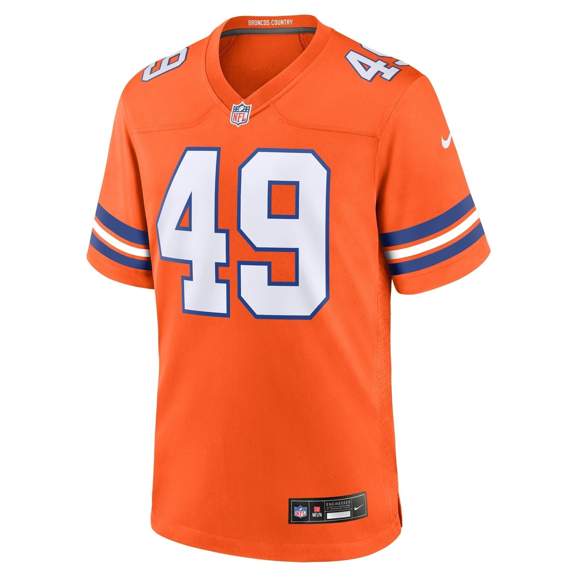 Alex Singleton Denver Broncos Nike Alternate Game Jersey - Orange football jersey product view 2