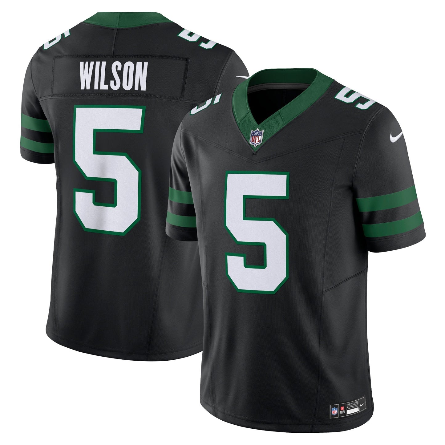 Garrett Wilson New York Jets Nike Alternate Vapor F.U.S.E. Limited Jersey - Legacy Black football jersey product view 1