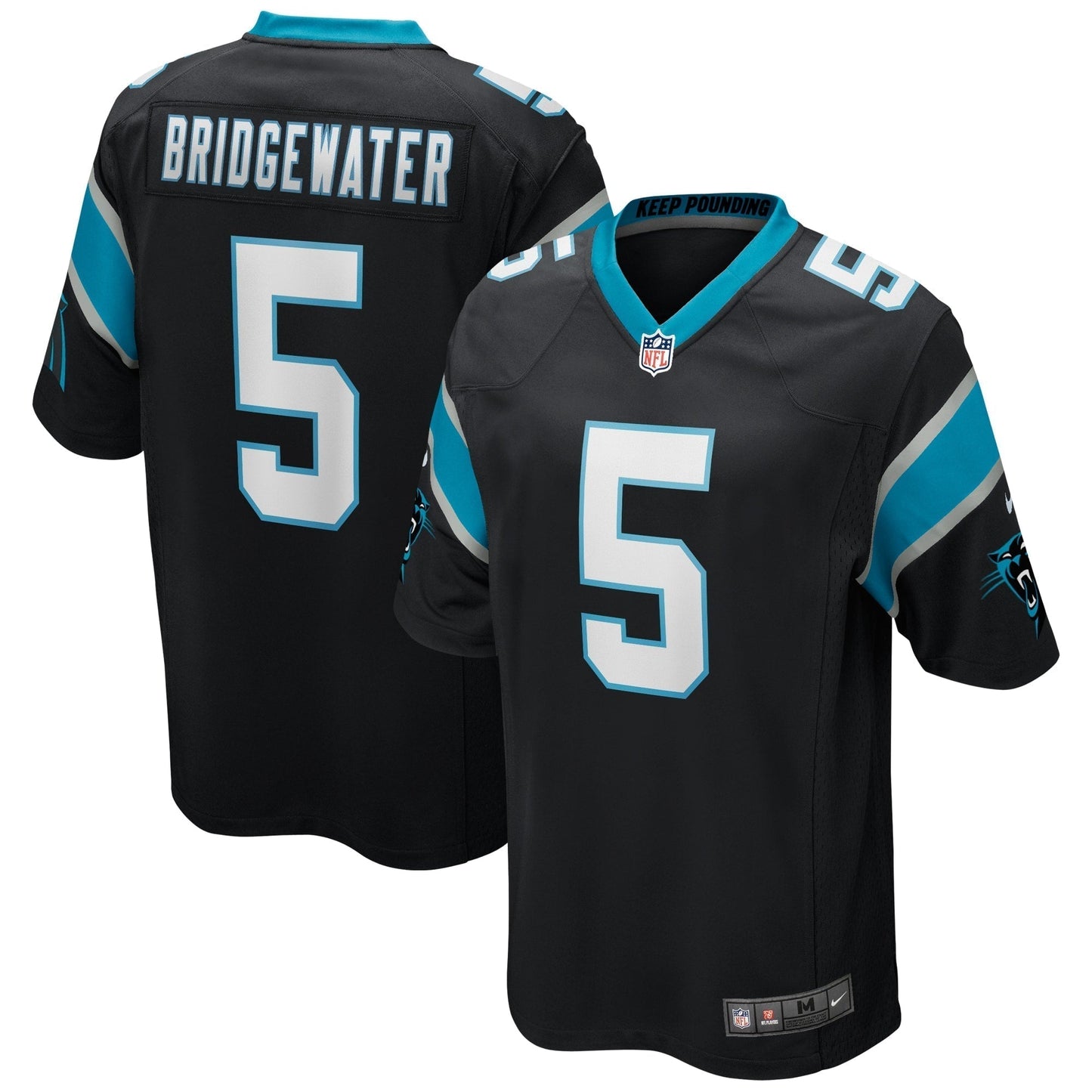 Teddy Bridgewater Carolina Panthers Nike Game Jersey - Black football jersey product view 1