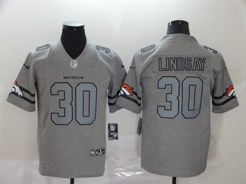 Men's Denver Broncos Phillip Lindsay #30 Gray Game Player Jersey1 football jersey product view 1