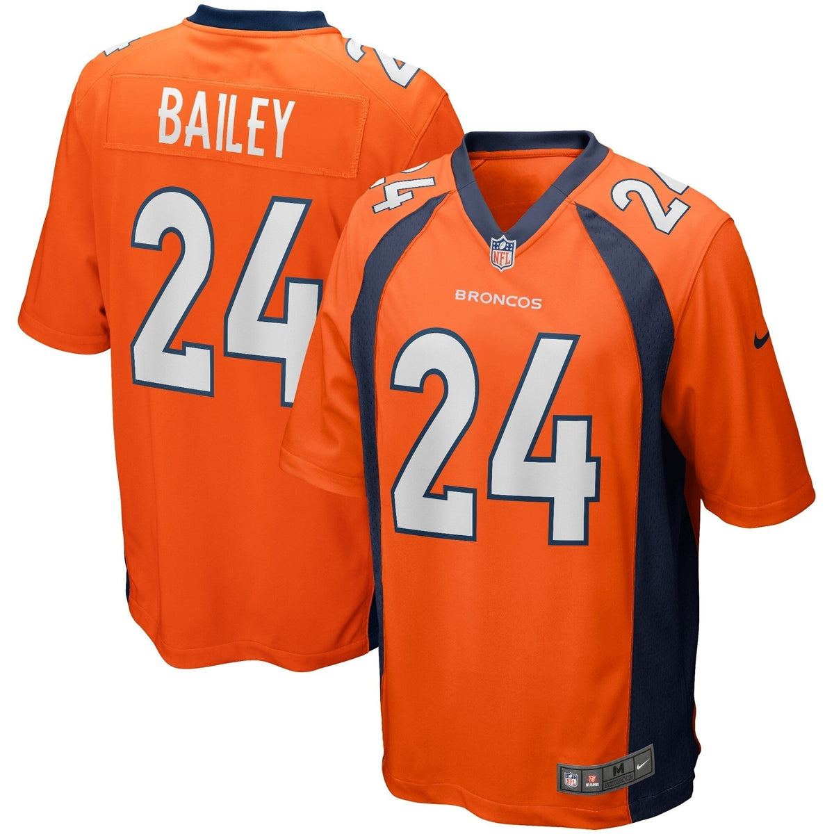 Champ Bailey Denver Broncos Nike Game Retired Jersey - Orange football jersey product view 1
