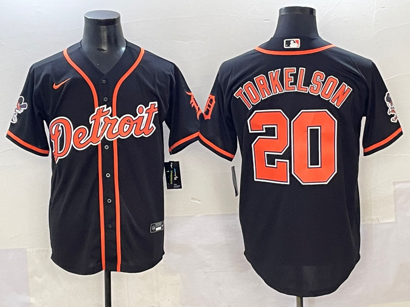 Men's Detroit Tigers Spencer Torkelson #20 Black Limited Player Jersey baseball jersey product view 1