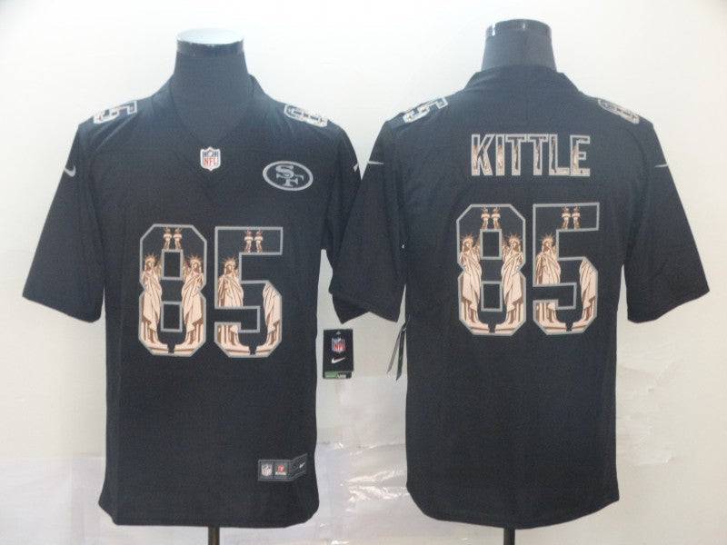 Men's San Francisco 49ers #85 George Kittle Black Player Game Jersey1 football jersey product view 1