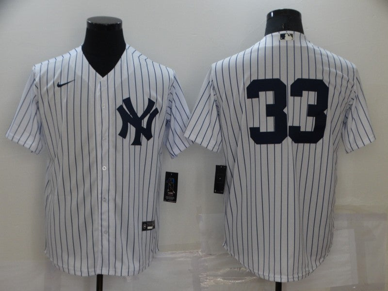 Men's New York Yankees Nick Swisher #33 White Replica Player Name Jersey1 baseball jersey product view 1