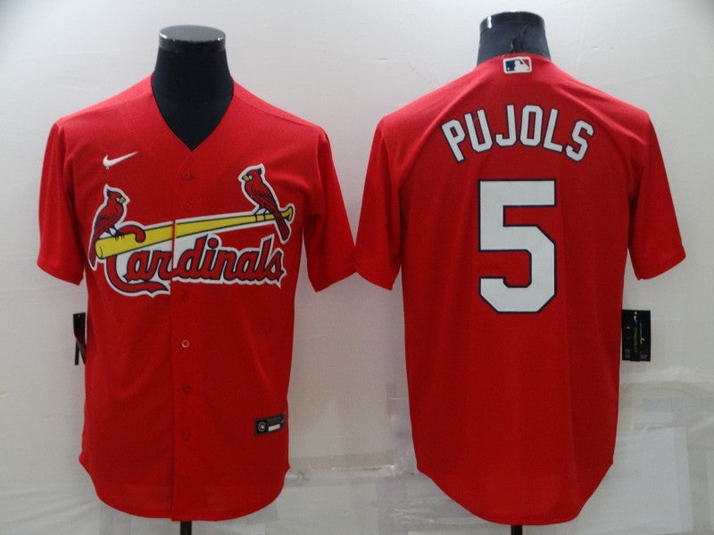 Men's St. Louis Cardinals Albert Pujols #5 Red Replica Baseball Jersey1 baseball jersey product view 1