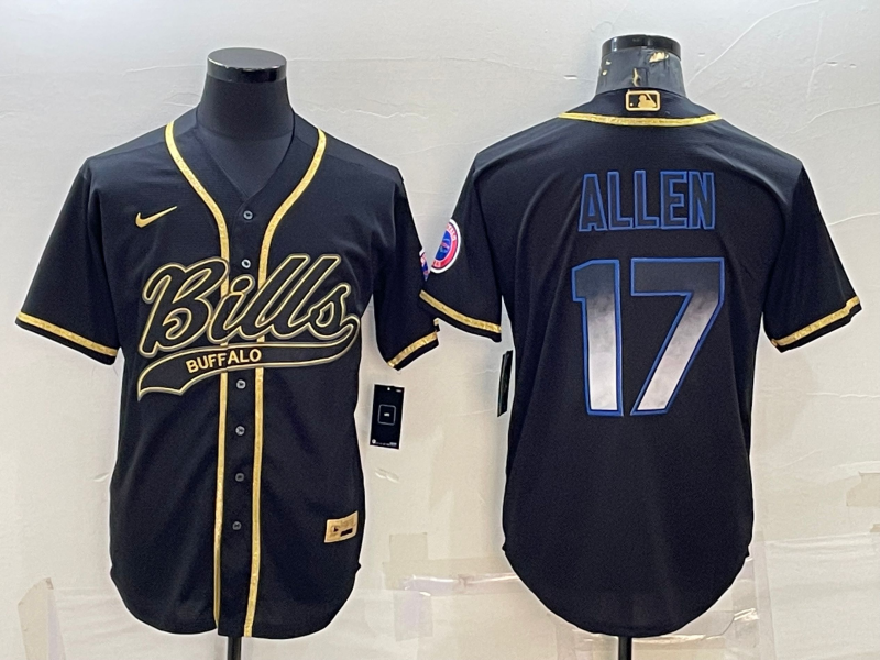 Men's Buffalo Bills Josh Allen #17 Black Game Player Jersey1 Joint Edition football jersey product view 1