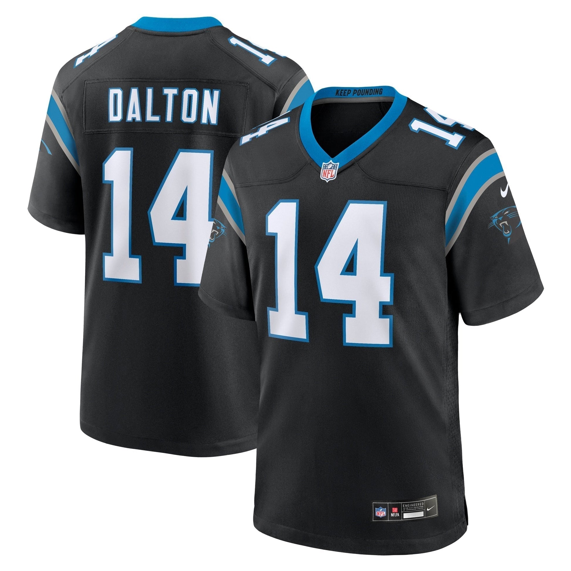 Andy Dalton Carolina Panthers Nike Team Game Jersey - Black football jersey product view 1