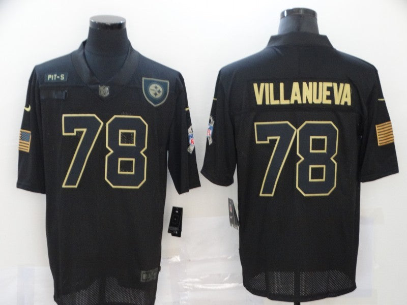 Men's Pittsburgh Steelers Alejandro Villanueva #78 Black Game Player Jersey1 football jersey product view 1