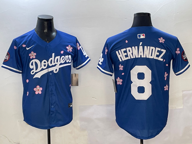 Men's Los Angeles Dodgers Enrique Hernandez #8 Royal Alternate Replica Player Jersey1 baseball jersey product view 1