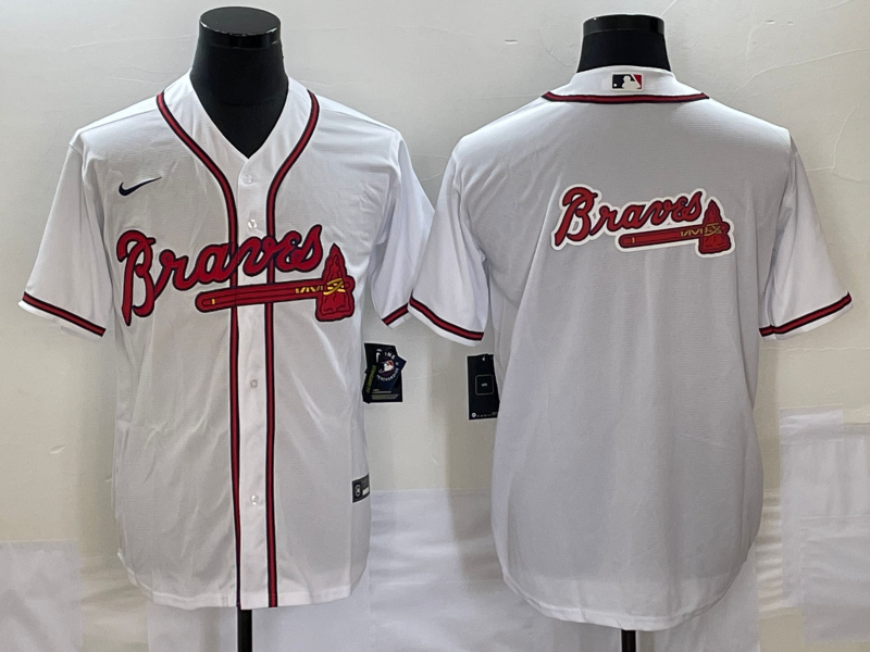Men's Atlanta Braves White Home Replica Team Jersey1 baseball jersey product view 1