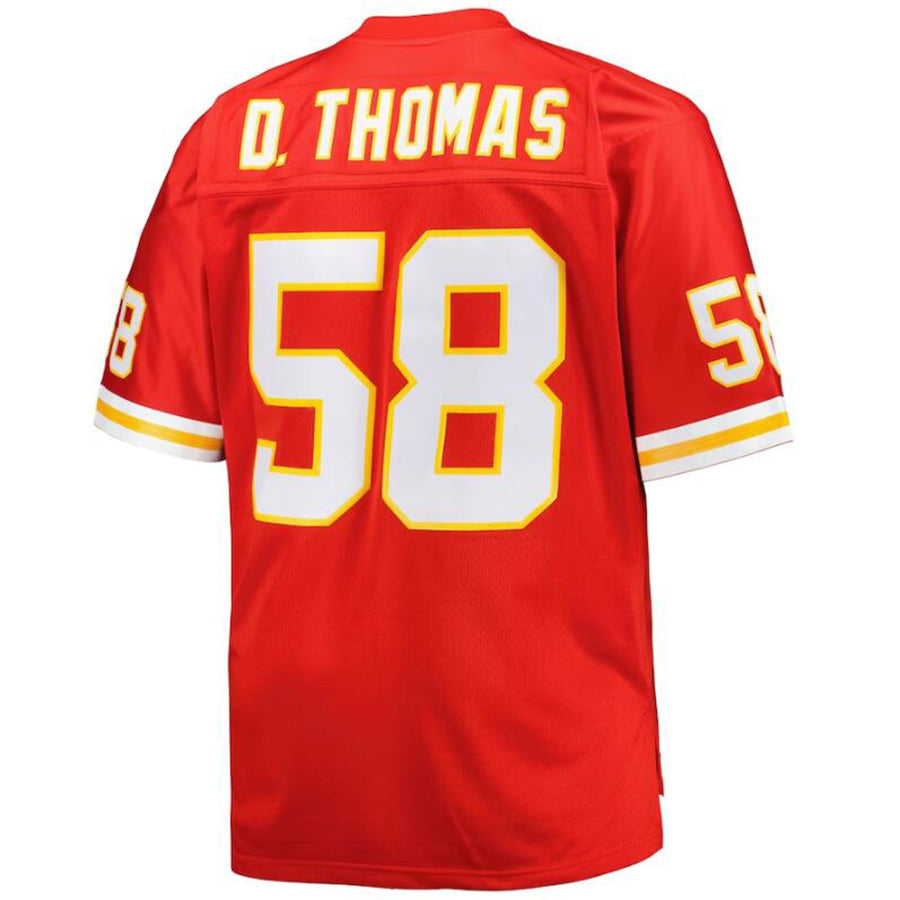 KC.Chiefs #58 Derrick Thomas Red Big & Tall 1994 Retired Player Replica Jersey football jersey product view 1
