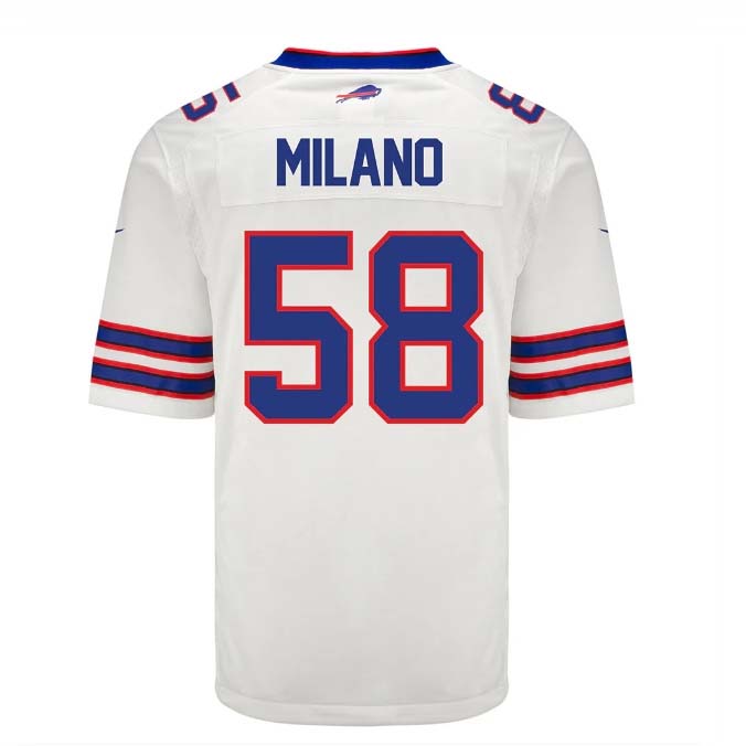 B.Bills #58 Matt Milano Player White Game Jersey -Stitched American Football Jerseys football jersey product view 1