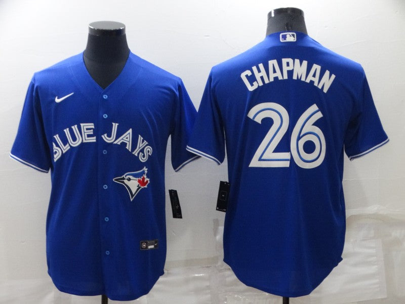 Men's Toronto Blue Jays Matt Chapman #26 Blue Replica Baseball Jersey1 baseball jersey product view 1