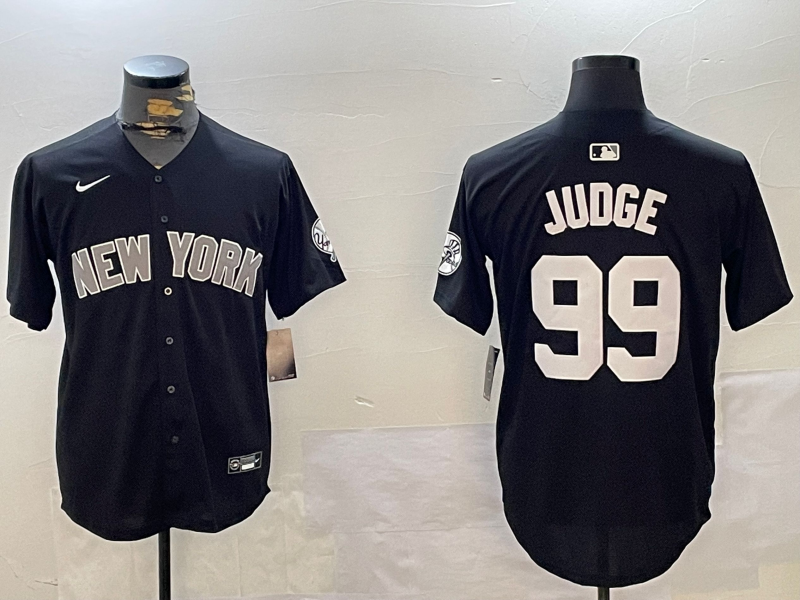 Men's New York Yankees Aaron Judge #99 Black Game Jersey1 baseball jersey product view 1