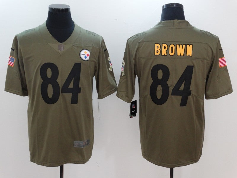 Men's Pittsburgh Steelers Antonio Brown #84 Brown Game Player Jersey1 football jersey product view 1