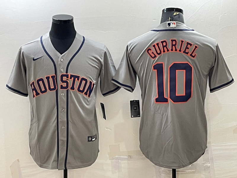 Men's Houston Astros Yuli Gurriel #10 Gray Replica Player Jersey1 baseball jersey product view 1