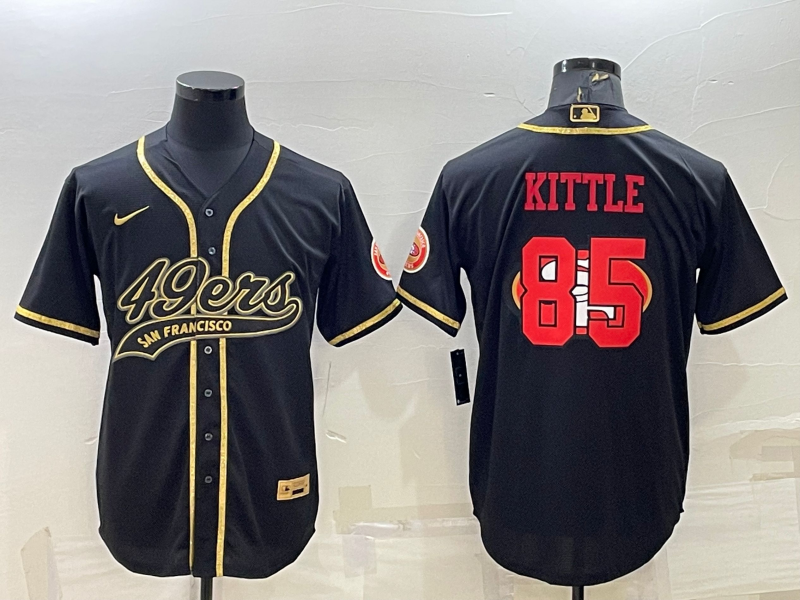 Men's San Francisco 49ers George Kittle #85 Black Game Player Jersey1 Joint Edition football jersey product view 1
