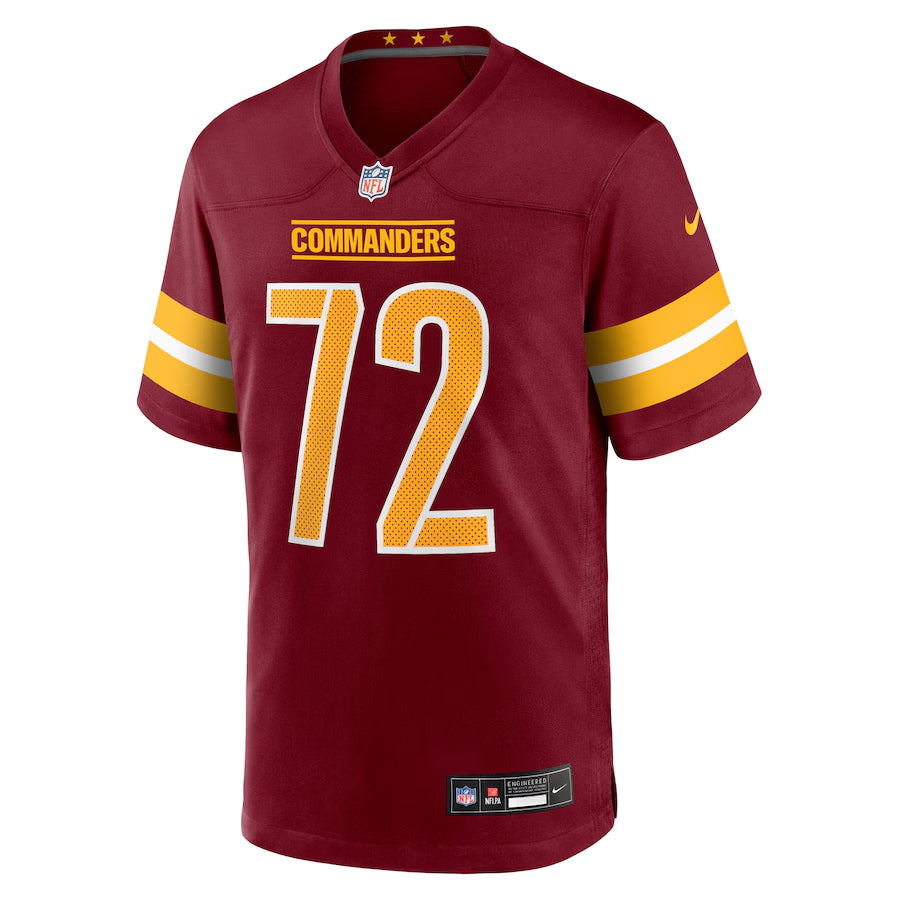 Men's Washington Commanders Josh Conerly Jr. Nike Burgundy 2025 NFL Draft First Round Pick Game Jersey football jersey product view 2