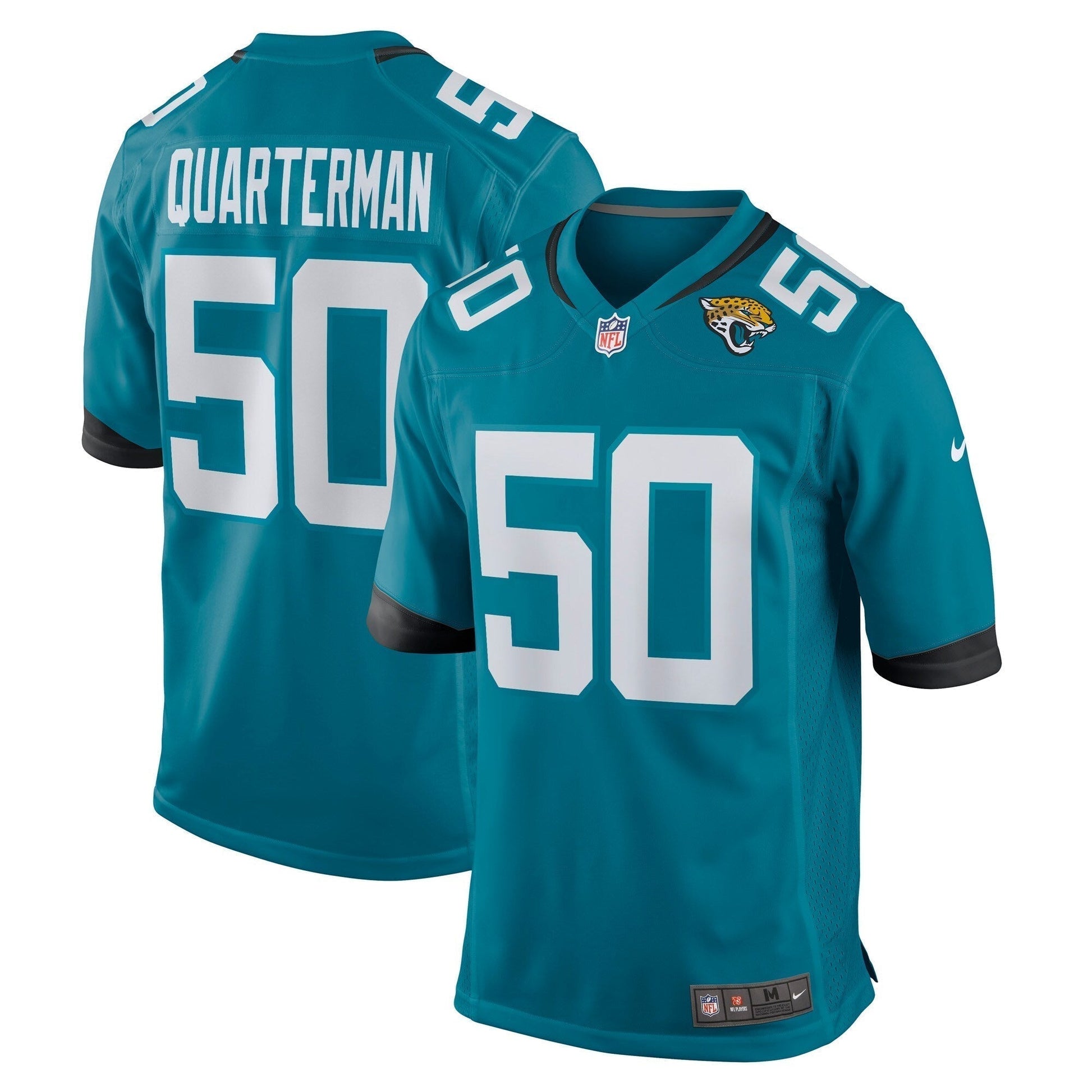Shaquille Quarterman Jacksonville Jaguars Nike Game Jersey - Teal football jersey product view 1