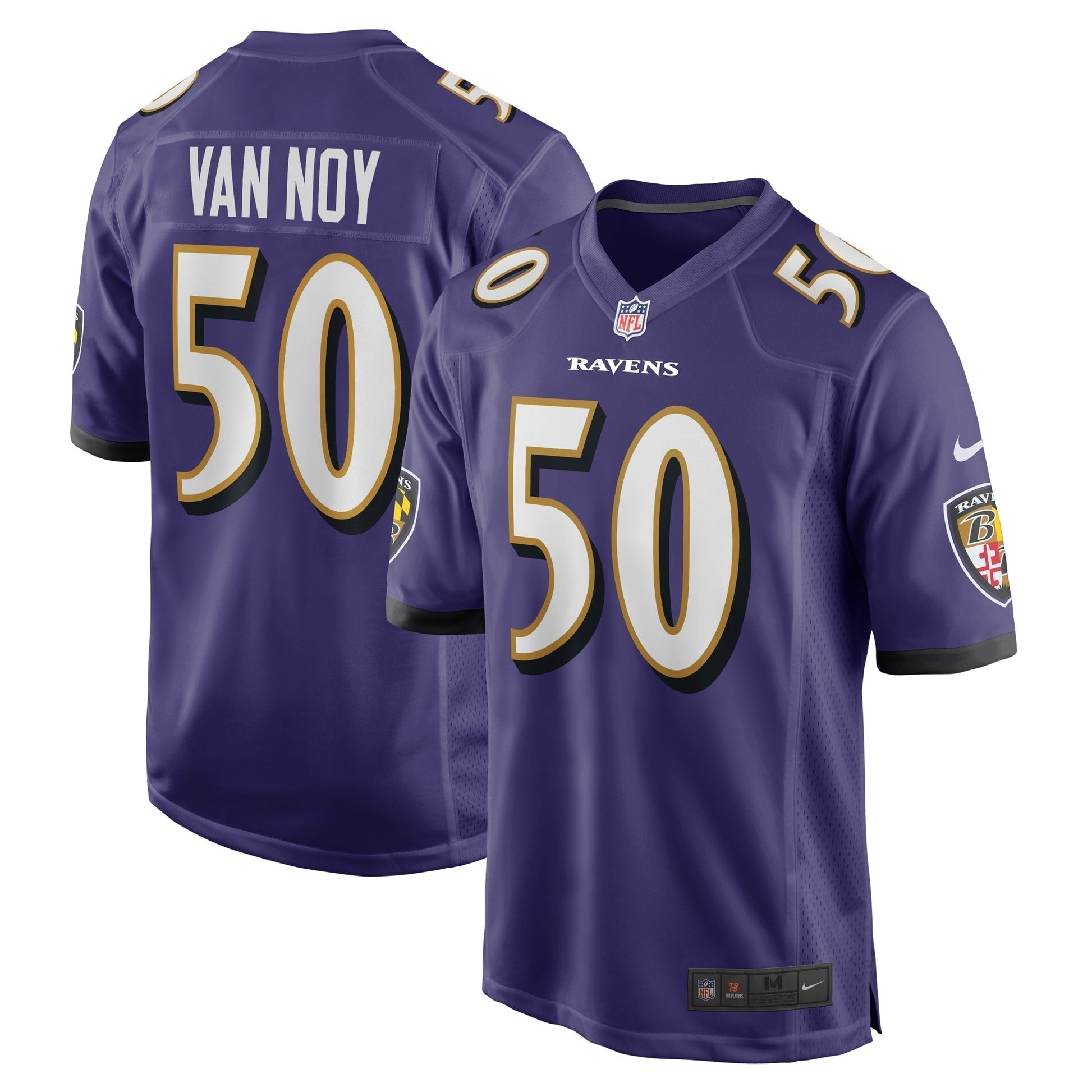 Kyle Van Noy Baltimore Ravens Nike Game Jersey - Purple football jersey product view 1