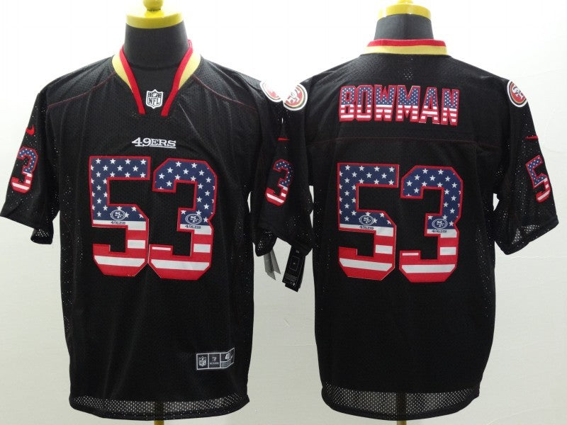 Men's San Francisco 49ers Navoro Bowman #53 Black Game Player Jersey1 football jersey product view 1