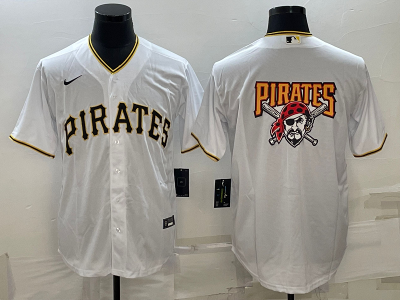 Men's Pittsburgh Pirates White Home Replica Team Jersey baseball jersey product view 1
