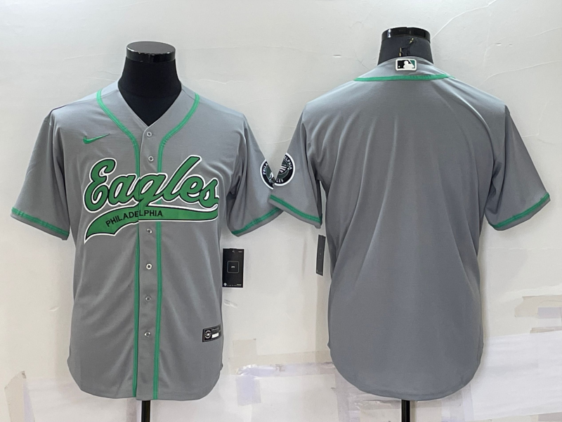 Men's Philadelphia Eagles Gray Blank Jersey1 football jersey product view 1