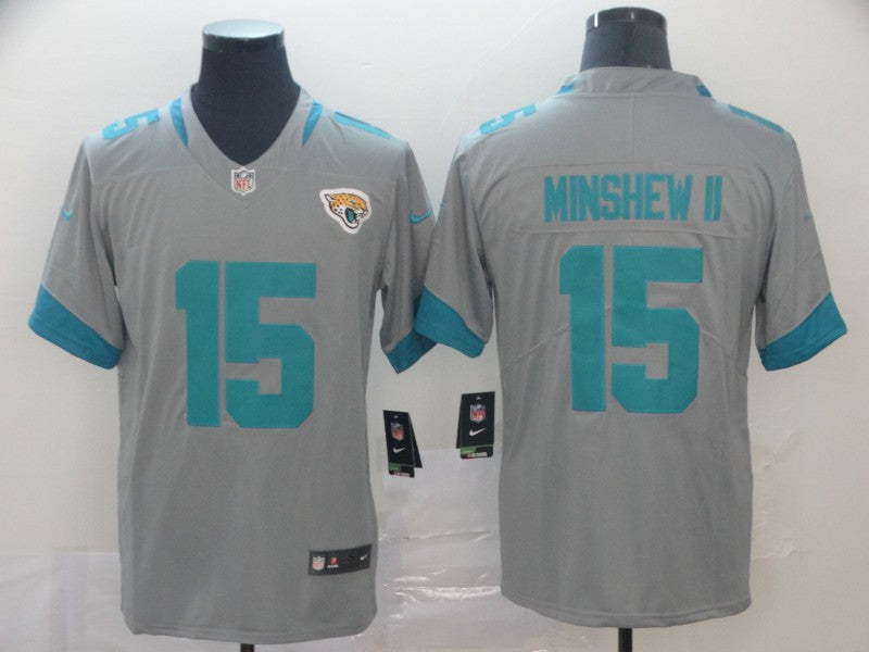 Men's Jacksonville Jaguars Gardner Minshew II #15 Gray Inverted Legend Jersey1 football jersey product view 1