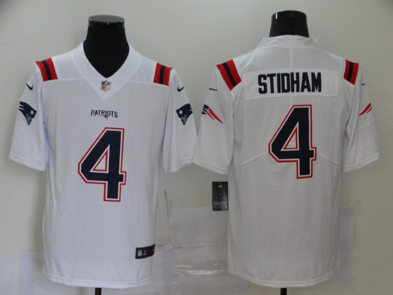 Men's New England Patriots Jarrett Stidham #4 White Game Jersey1 football jersey product view 1
