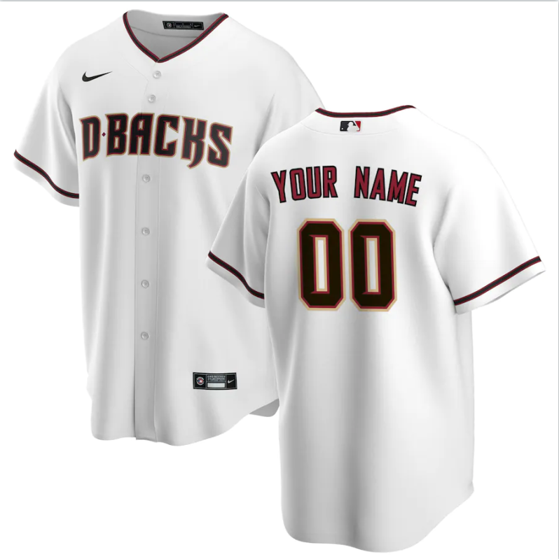 Men's Arizona Diamondbacks White Custom Stitched Baseball Jersey1 baseball jersey product view 1