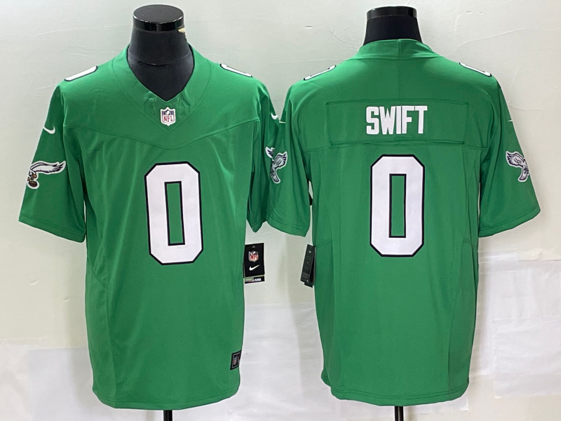 Men's Philadelphia Eagles D'Andre Swift #0 Kelly Green Game Jersey1 football jersey product view 1