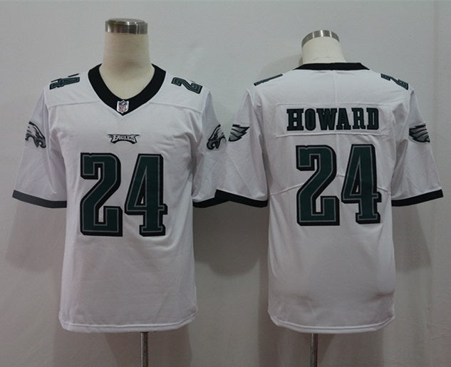 Men's Philadelphia Eagles Jordan Howard #24 White Game Jersey1 basketball jersey product view 1
