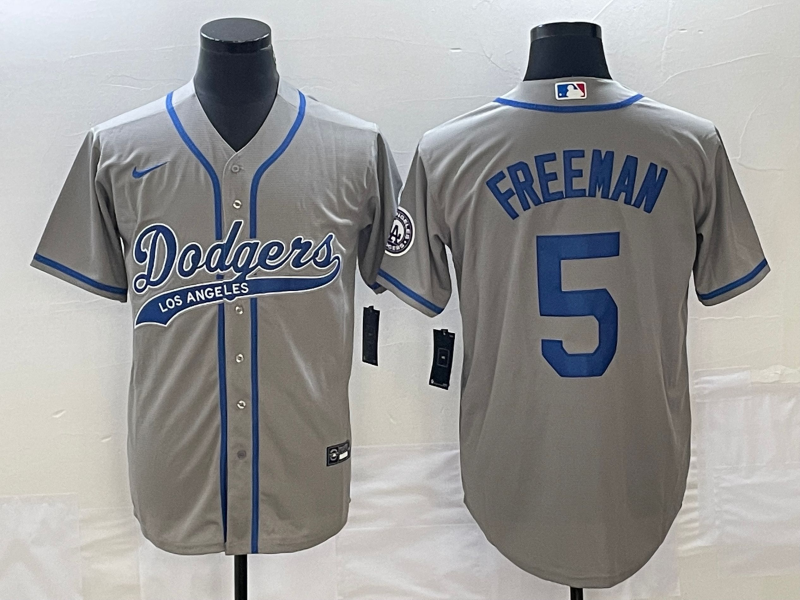 Men's Los Angeles Dodgers Freddie Freeman #5 Gray Player Jersey1 Joint Edition baseball jersey product view 1