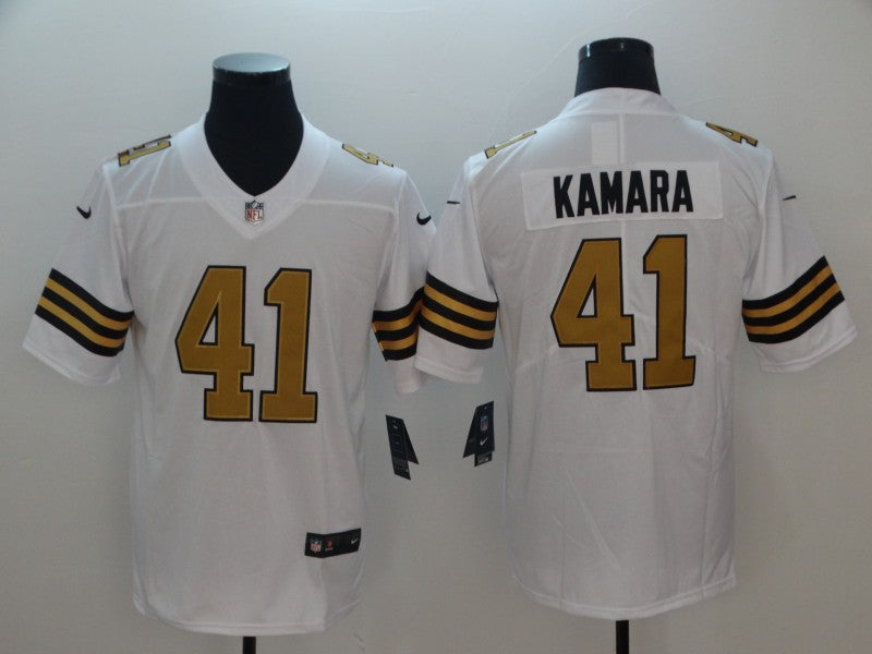 Men's New Orleans Saints Alvin Kamara #41 White Alternate Game Jersey1 football jersey product view 1