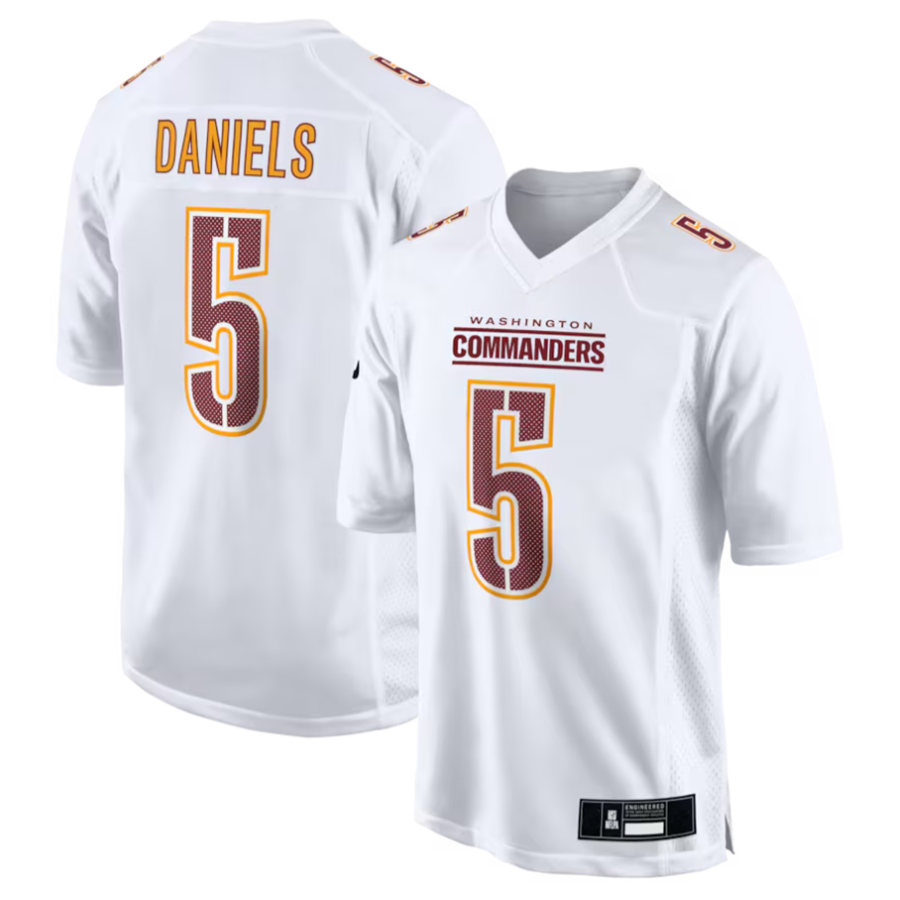 W.Commanders #5 Jayden Daniels Player White Fashion Stitched American Football Jerseys football jersey product view 2