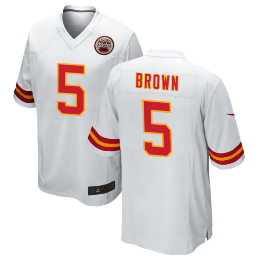 KC.Chiefs #5 Marquise Brown White Stitched Player Game Football Jerseys football jersey product view 2