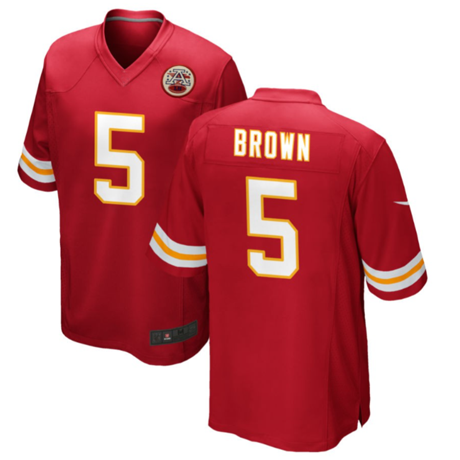 KC.Chiefs #5 Marquise Brown Red Stitched Player Game Football Jerseys football jersey product view 2