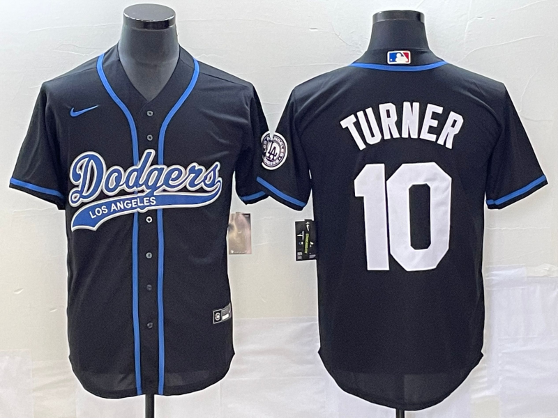 Men's Los Angeles Dodgers Justin Turner #10 Black Player Jersey1 Joint Edition baseball jersey product view 1