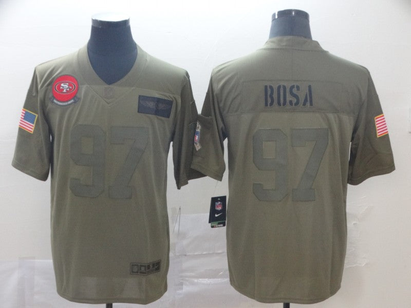 Men's San Francisco 49ers Nick Bosa #97 Brown Authentic Game Jersey1 football jersey product view 1
