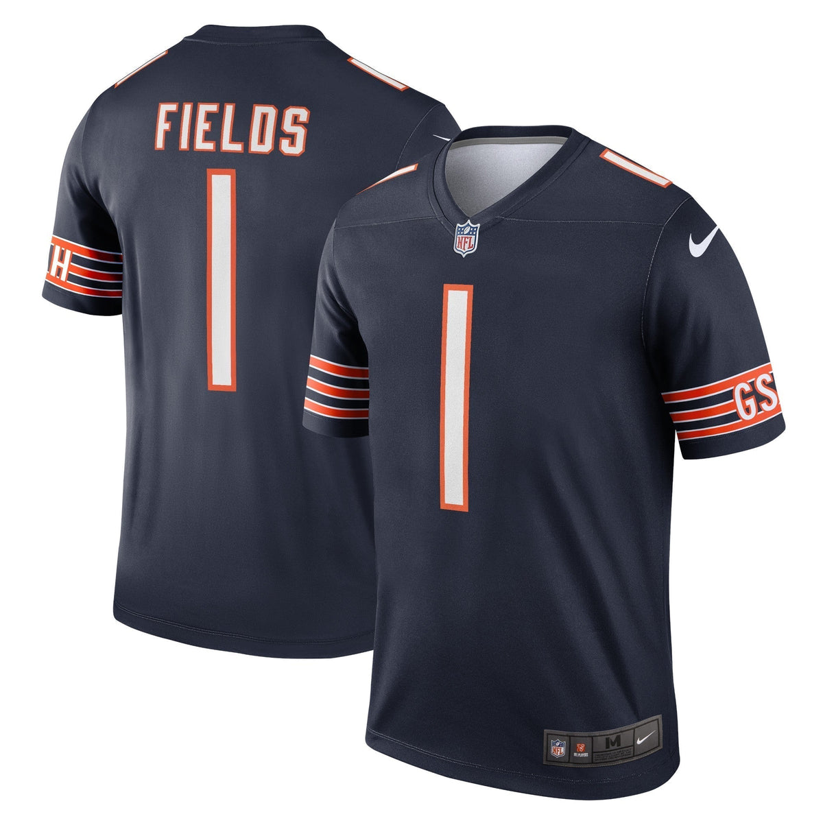Justin Fields Chicago Bears Nike Legend Jersey - Navy football jersey product view 1