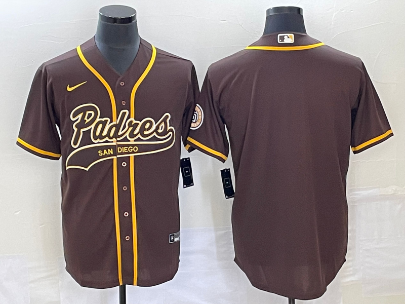 Men's San Diego Padres Brown Replica Blank Jersey1 Joint Edition baseball jersey product view 1