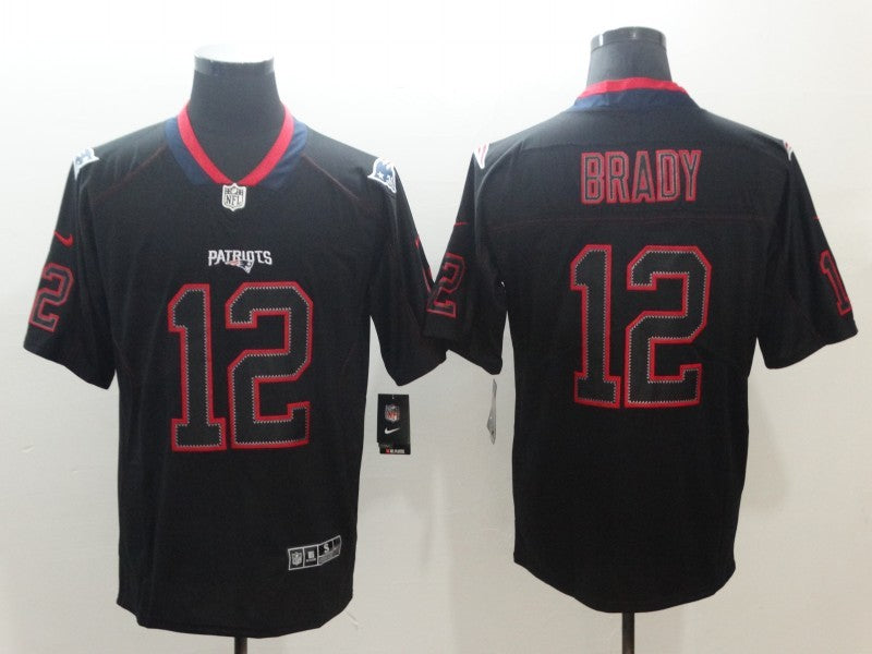 Men's New England Patriots Tom Brady #12 Black Game Jersey1 football jersey product view 1