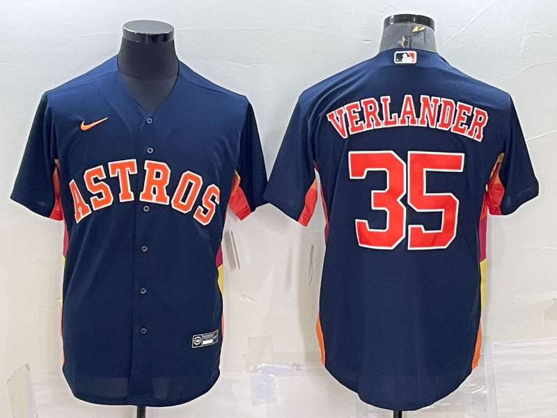 Men's Houston Astros Justin Verlander #35 Navy Alternate Replica Player Name Jersey1 baseball jersey product view 1