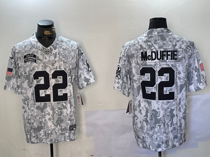 Men's Kansas City Chiefs Trent McDuffie #22 Arctic Camo 2024 Salute to Service Limited Jersey1 football jersey product view 1